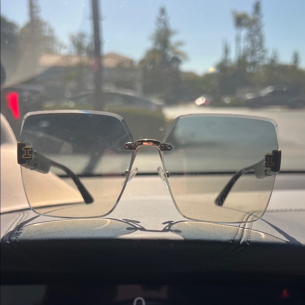 Hermes Black and Gold Square Sunglasses